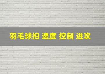 羽毛球拍 速度 控制 进攻